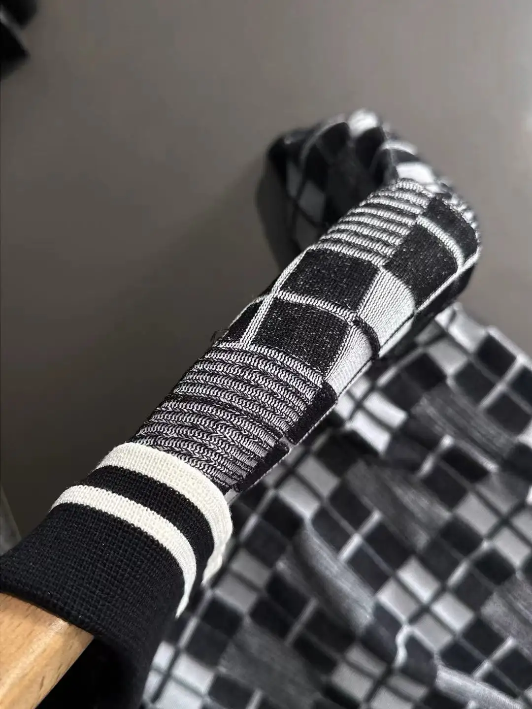 Checkered Knit Half-Zip Polo Shirt D20014783 — view 4
