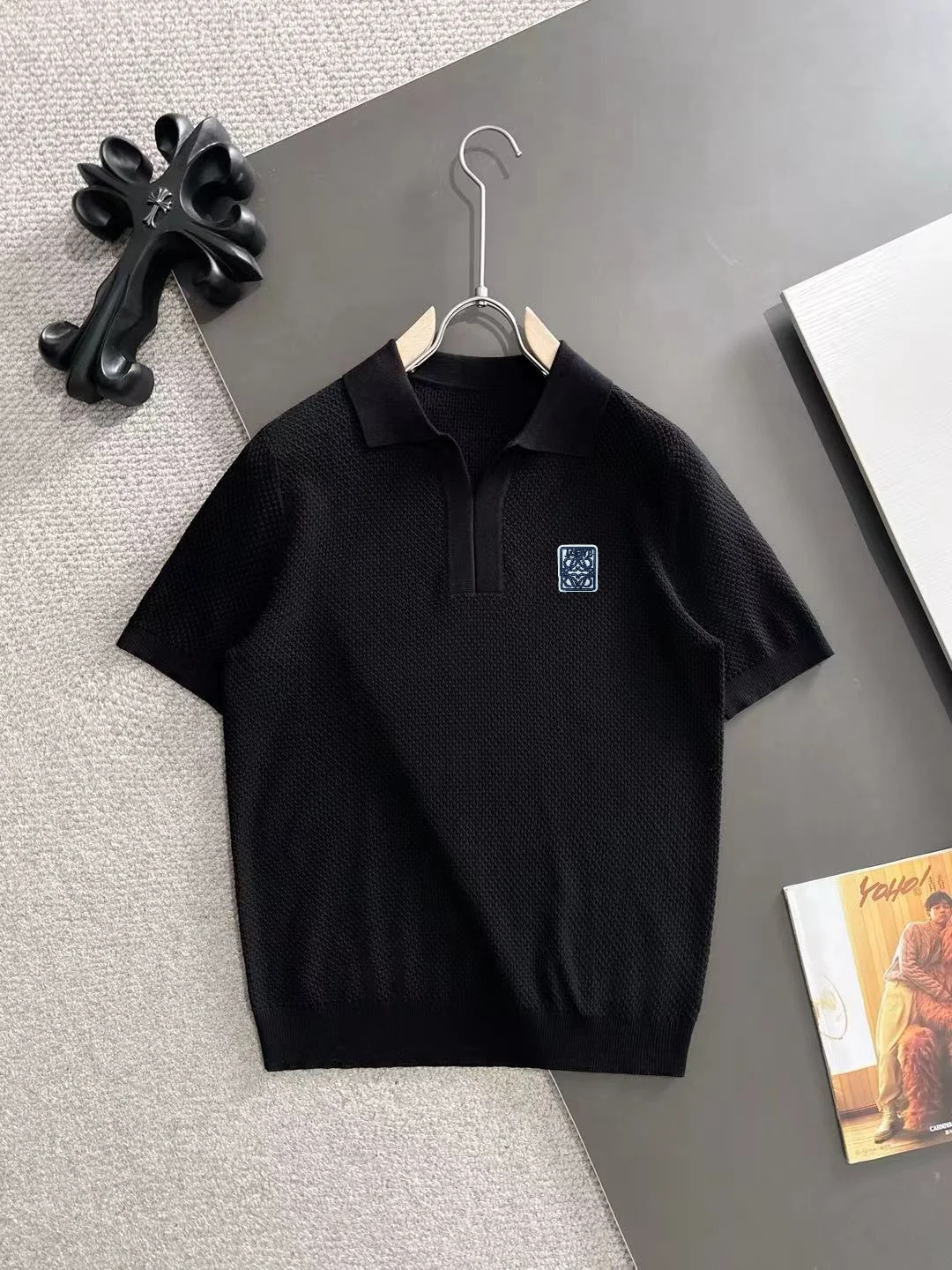 Waffle-Knit Cotton-Blend Polo Shirt D20014831