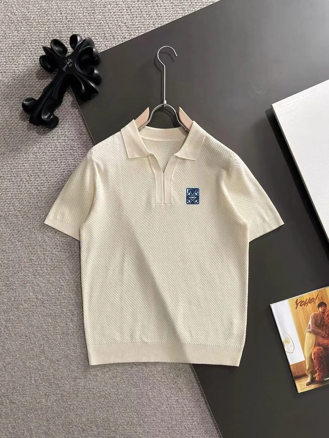 Waffle-Knit Cotton-Blend Polo Shirt D20014832