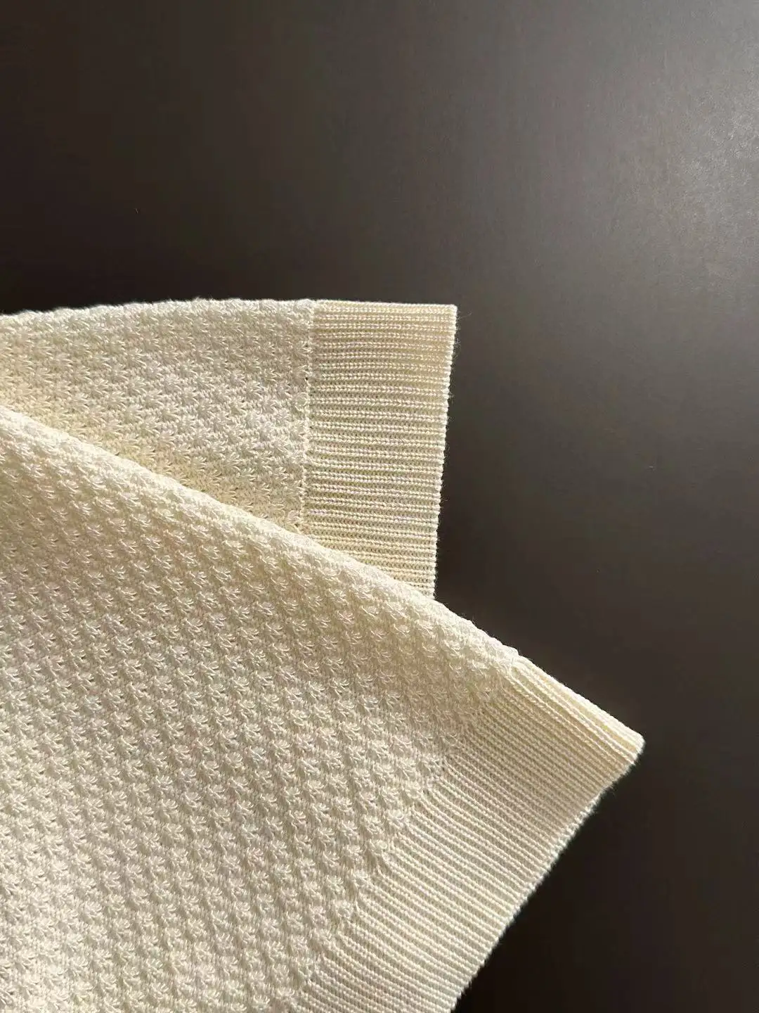 Waffle-Knit Cotton-Blend Polo Shirt D20014832 — view 4