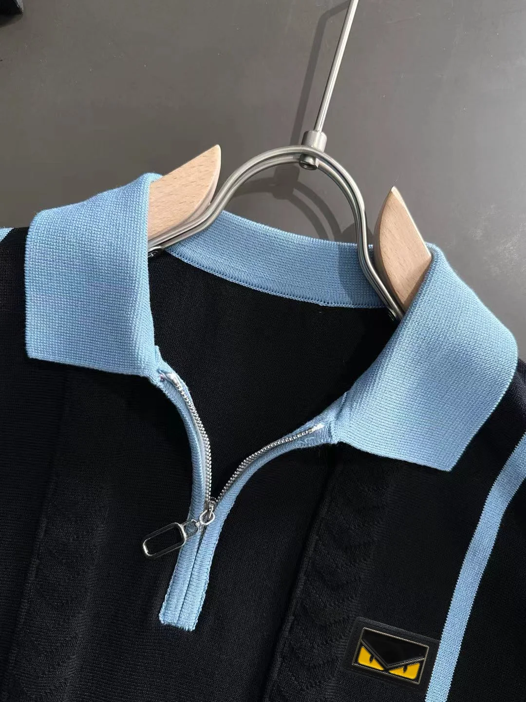 Contrast-Stripe Half-Zip Knit Polo Shirt D20014823 — view 3