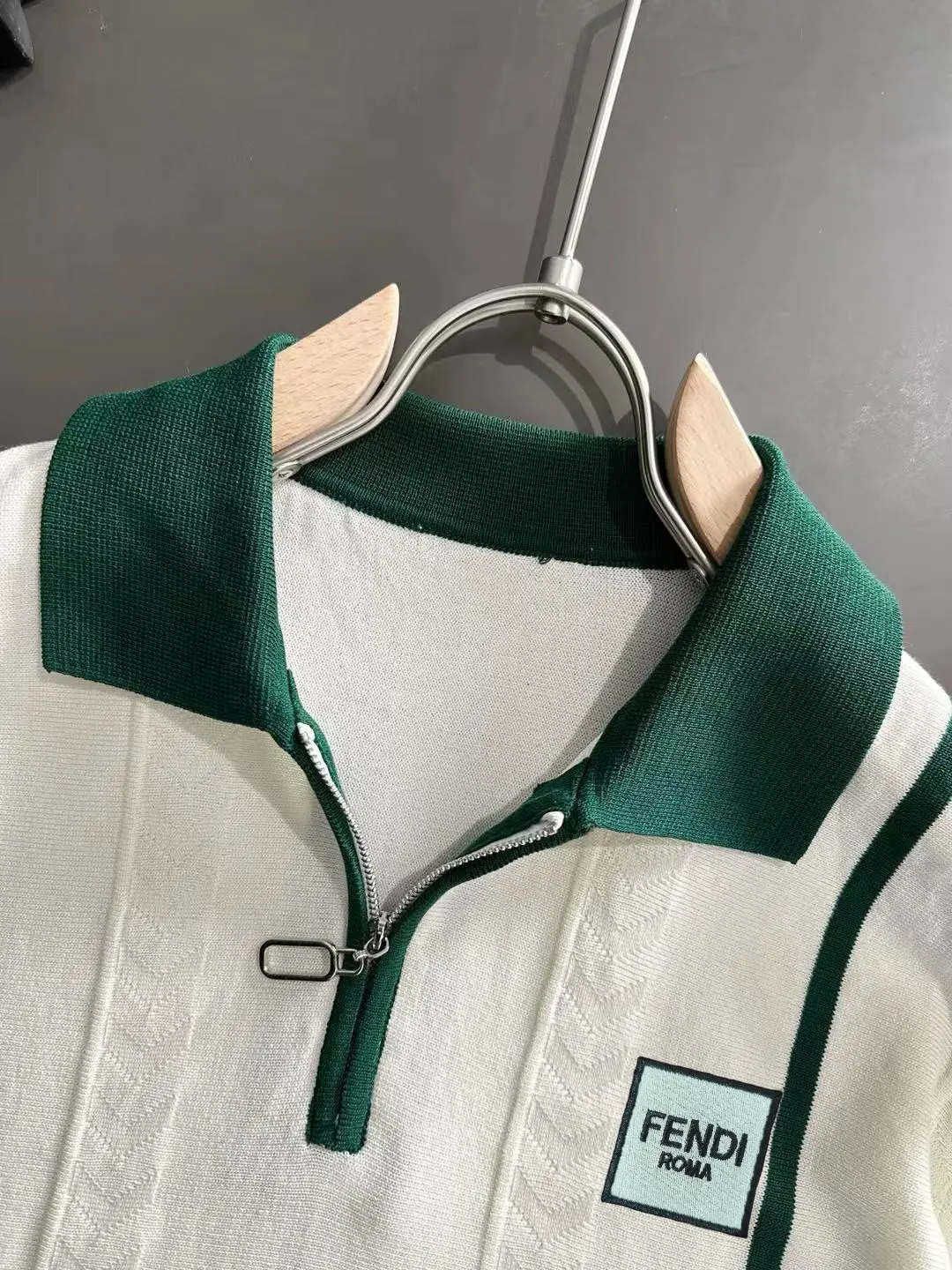 Contrast-Trim Half-Zip Knit Polo Shirt D20014818 — view 3