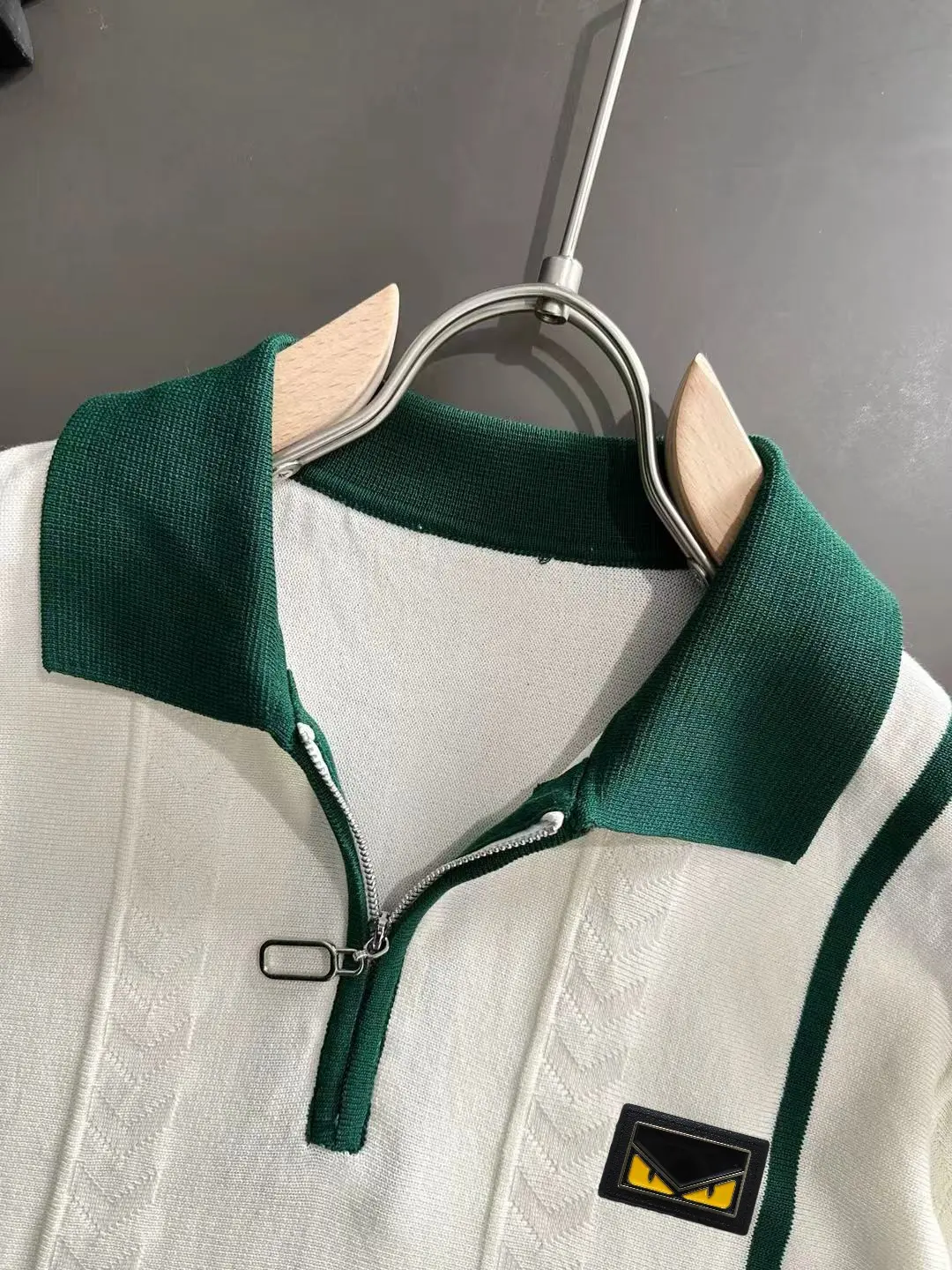 Contrast-Trim Half-Zip Knit Polo Shirt D20014822 — view 3