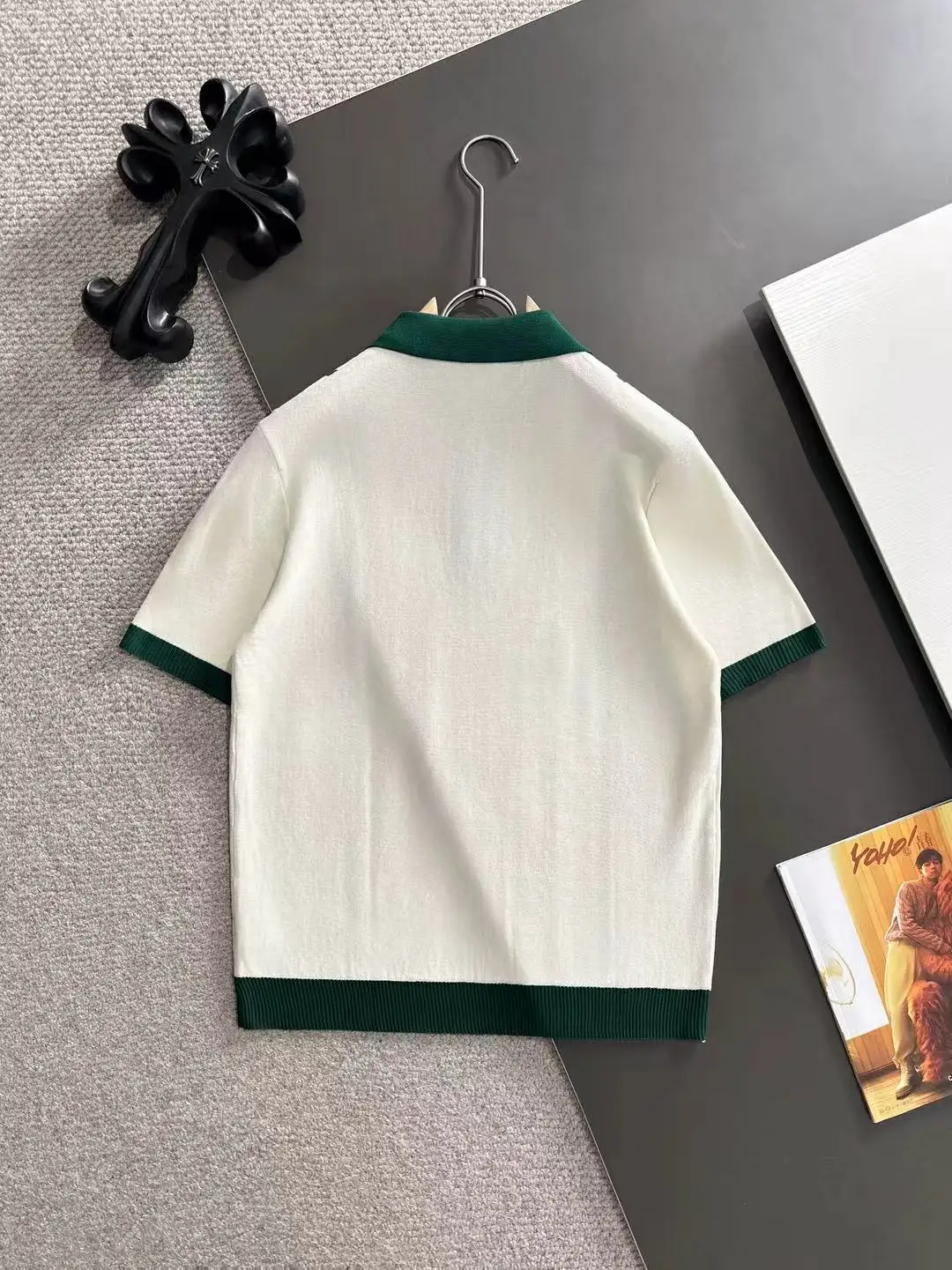 Contrast-Trim Half-Zip Knit Polo Shirt D20014822 — view 9