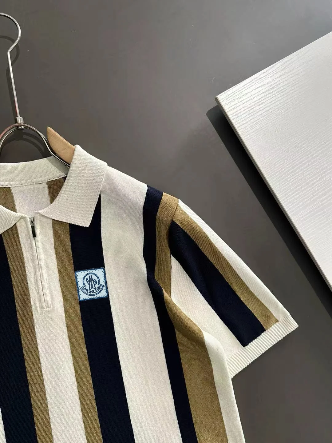 Striped Knit Half-Zip Polo Shirt D20014754 — view 2