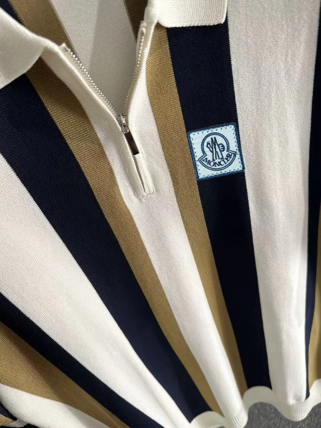 Striped Knit Half-Zip Polo Shirt D20014754 — view 7
