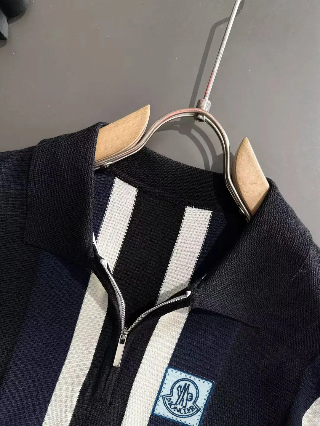 Striped Knit Half-Zip Polo Shirt D20014753 — view 3