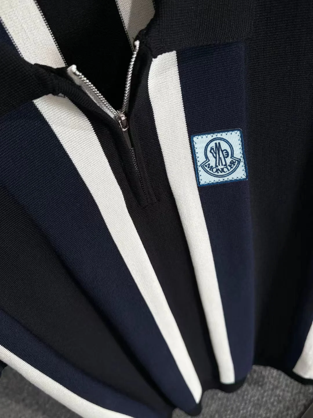 Striped Knit Half-Zip Polo Shirt D20014753 — view 7