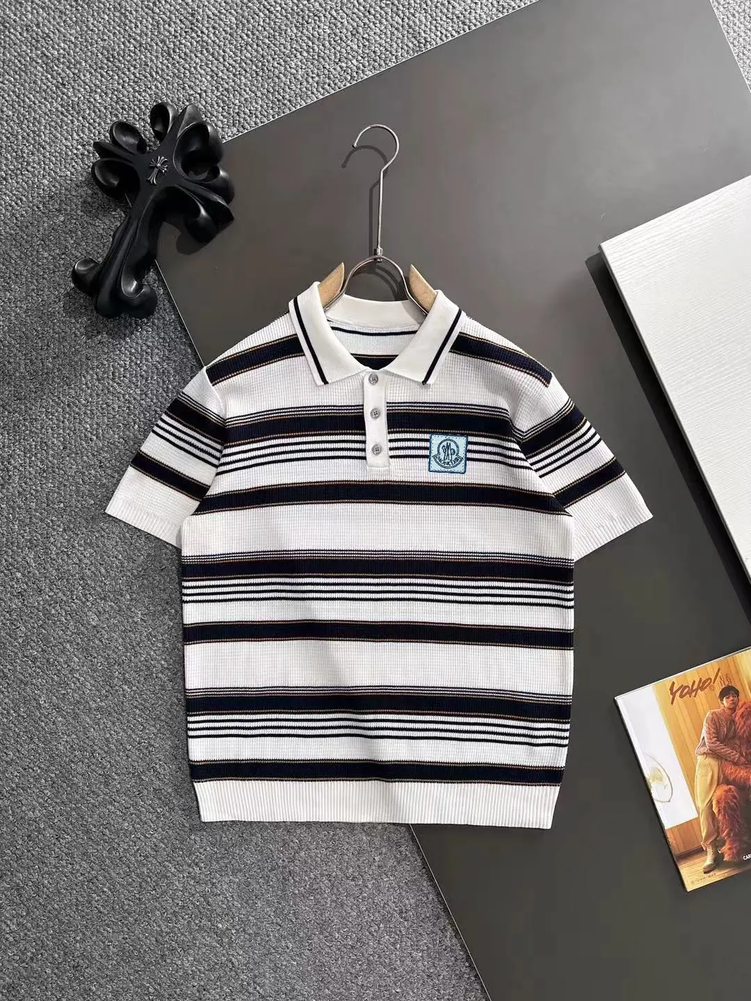 Striped Knit Polo Shirt D20014838