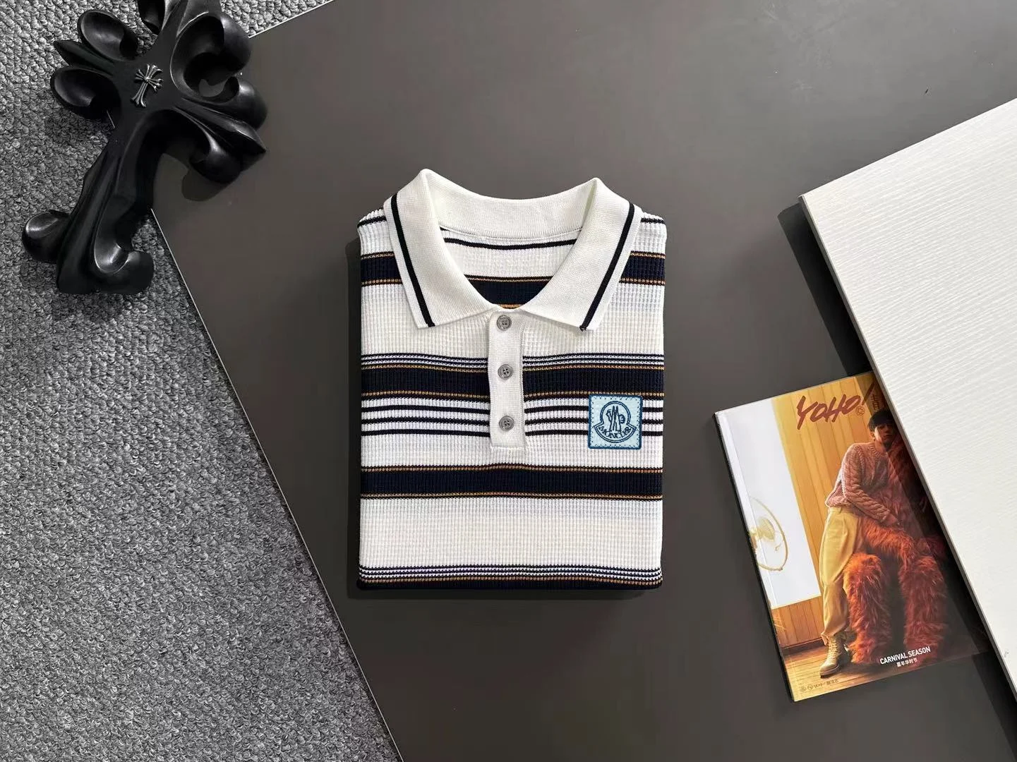 Striped Knit Polo Shirt D20014838 — view 8