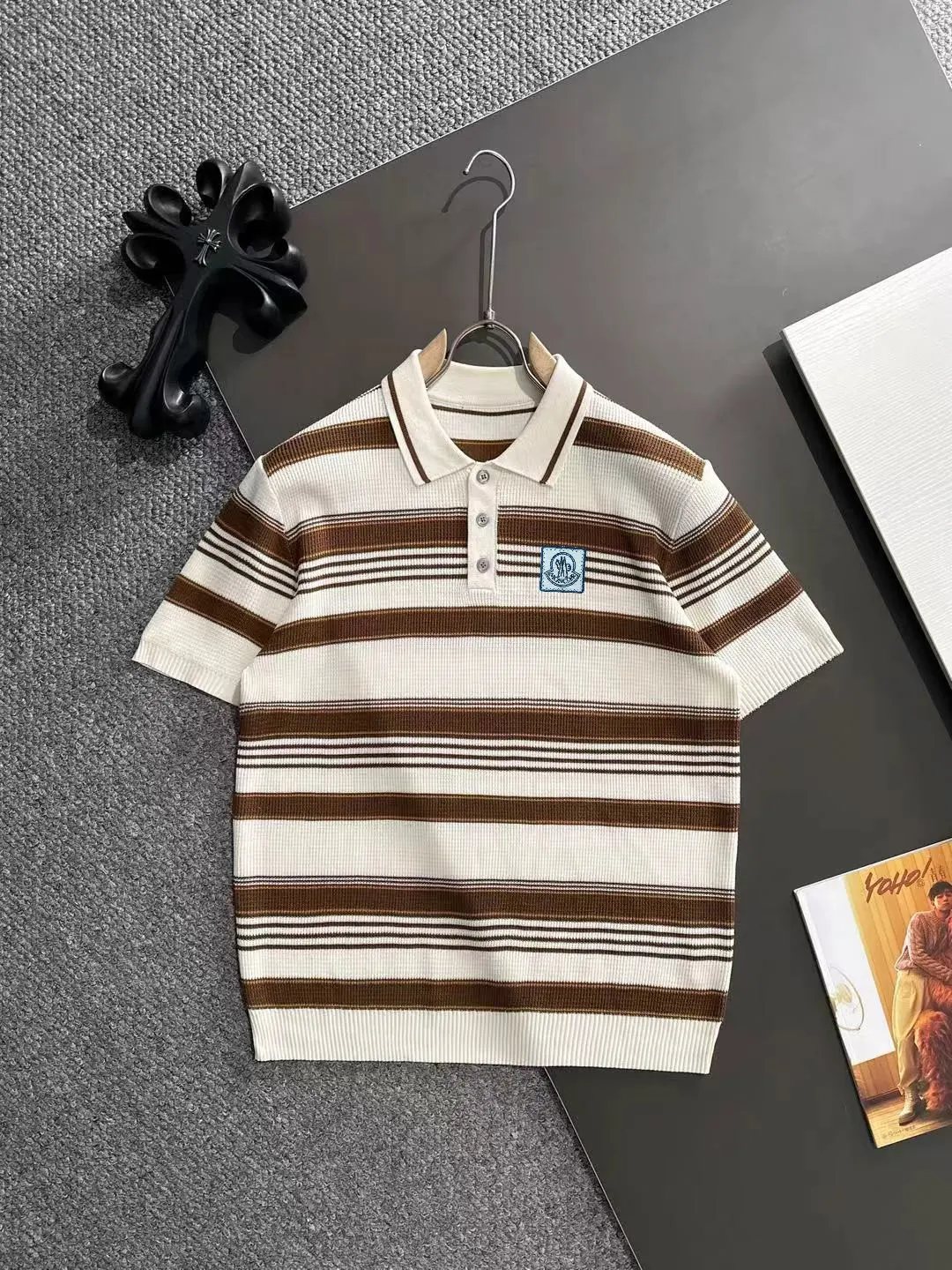 Striped Knit Polo Shirt D20014839