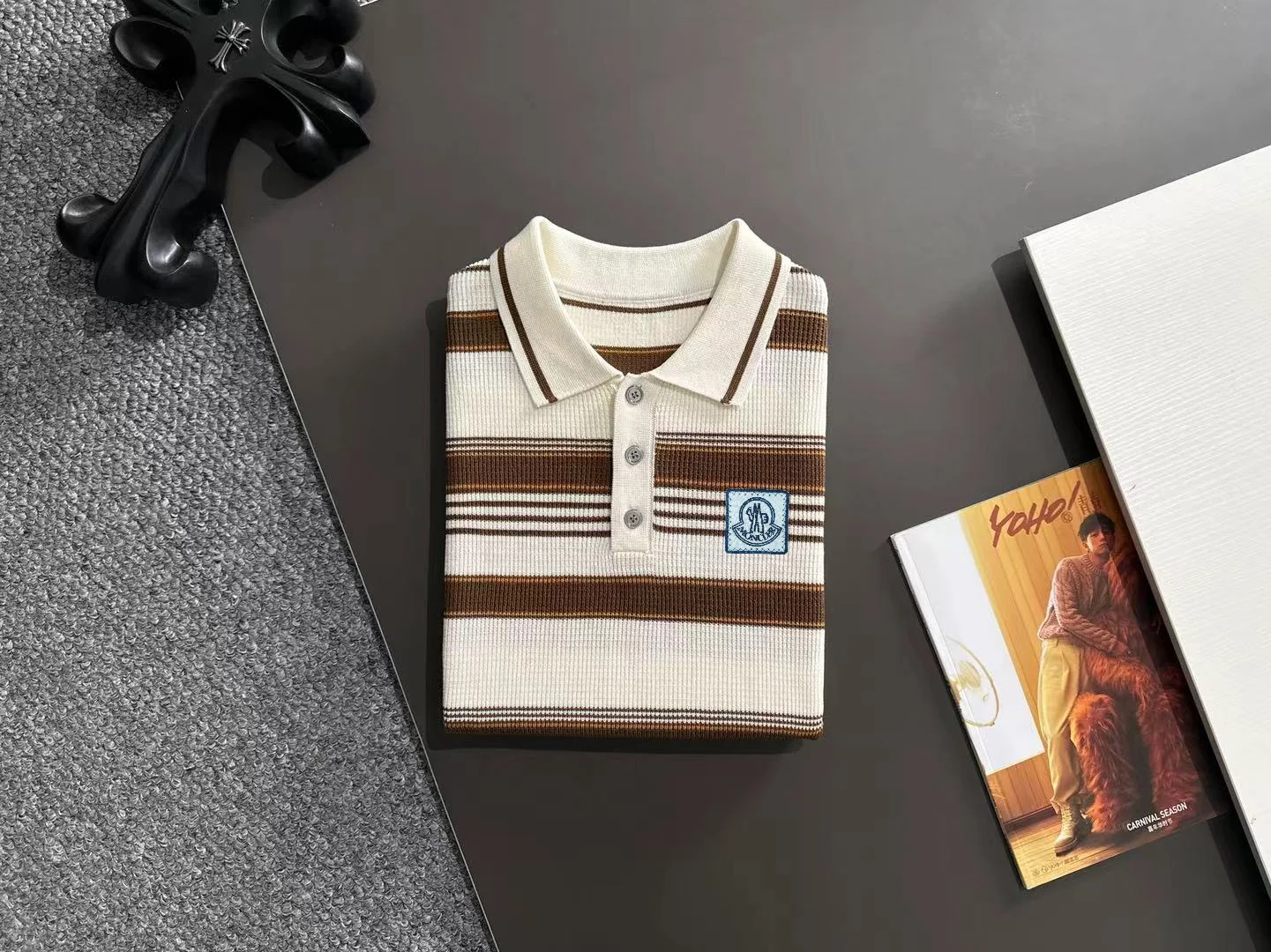 Striped Knit Polo Shirt D20014839 — view 8