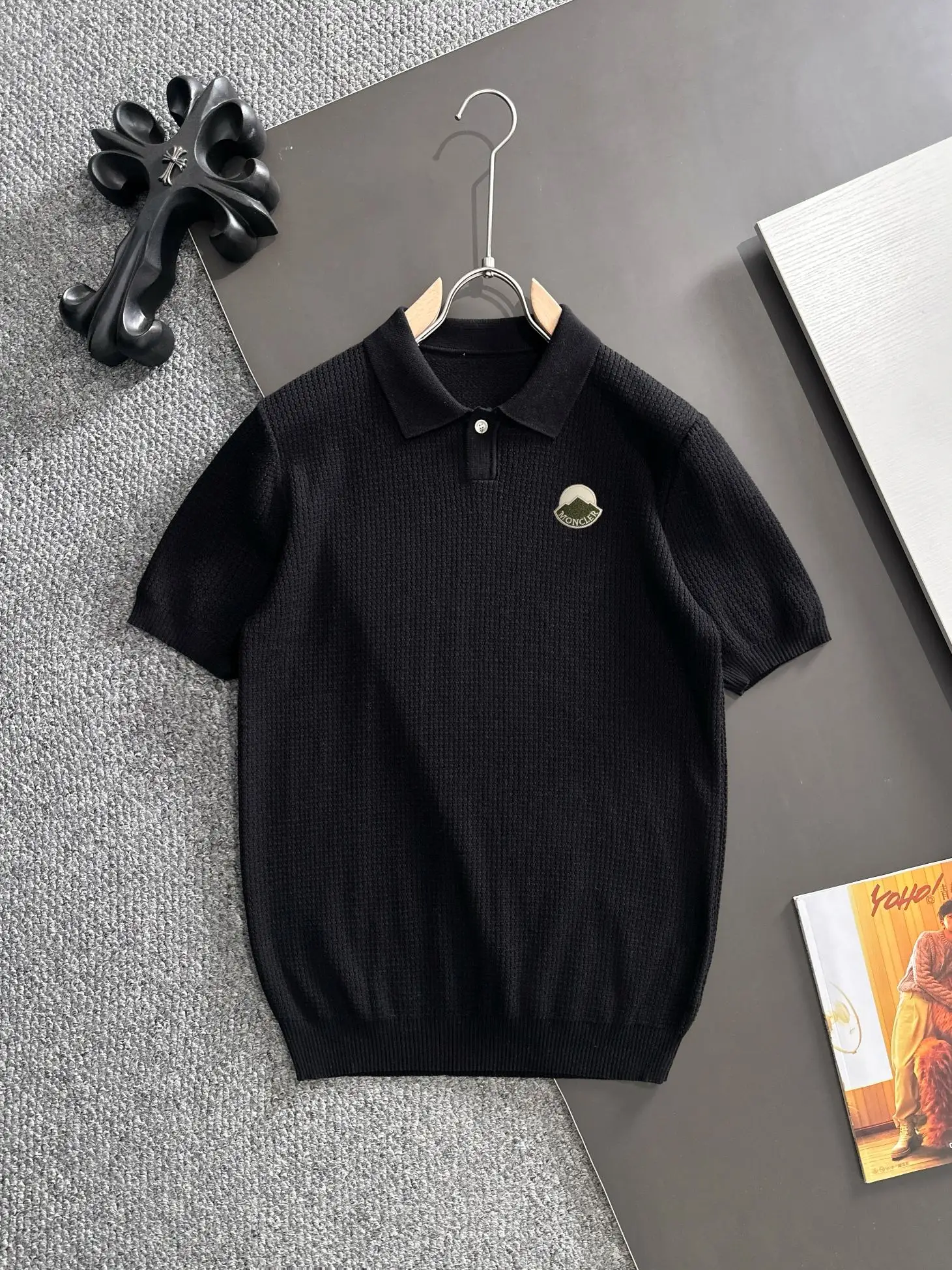 Waffle-Knit Cotton-Blend Polo Shirt D20014807