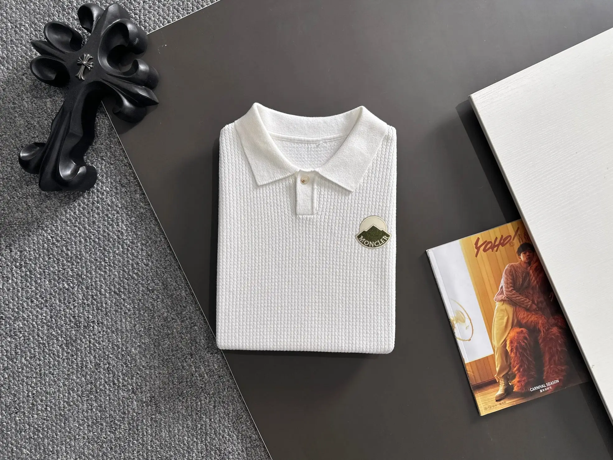 Slim-Fit Waffle-Knit Polo Shirt D20014808 — view 8