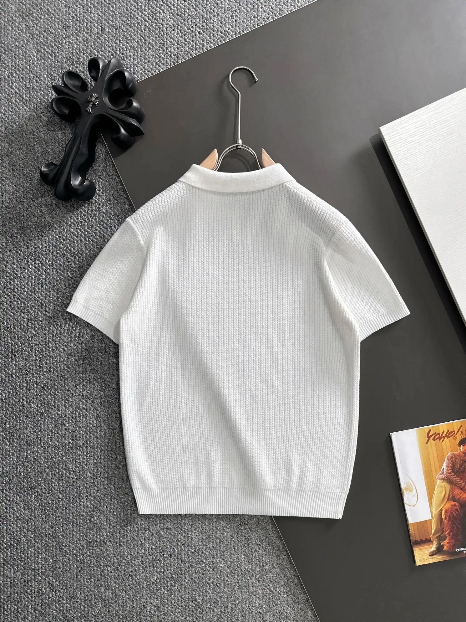 Slim-Fit Waffle-Knit Polo Shirt D20014808 — view 9