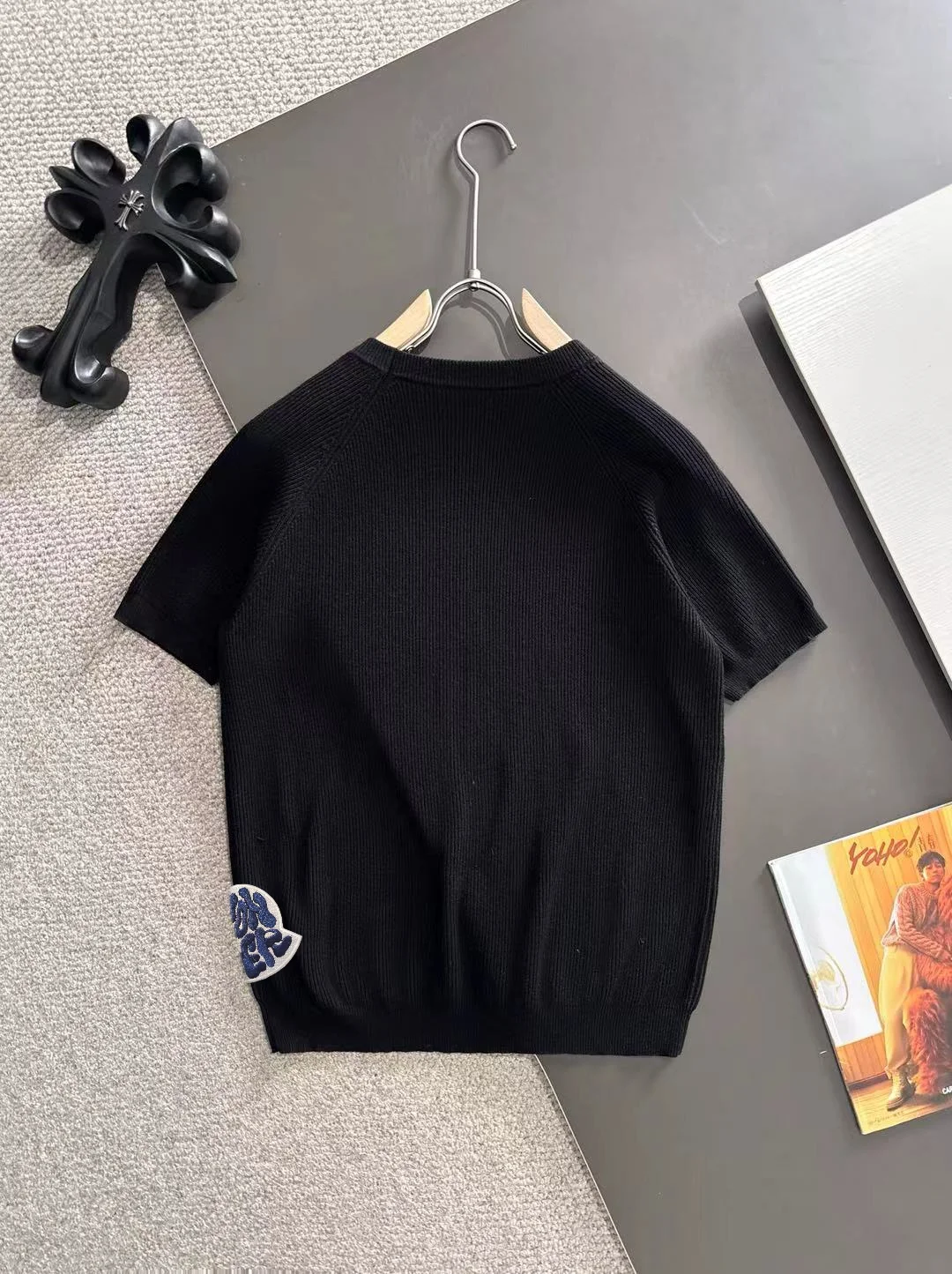 Ribbed Knit Short-Sleeve Sweater D20014863 — view 9