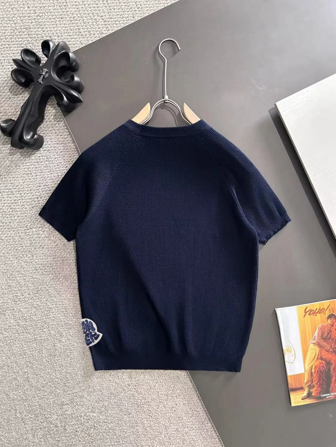 Ribbed Knit Short-Sleeve Sweater D20014862 — view 9