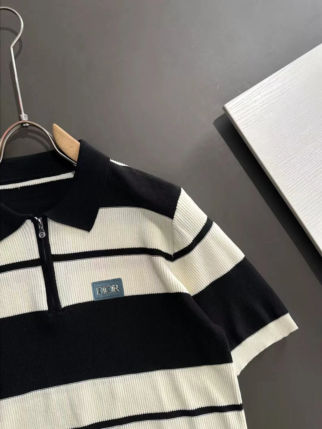 Striped Knit Half-Zip Polo Shirt D20014842 — view 2