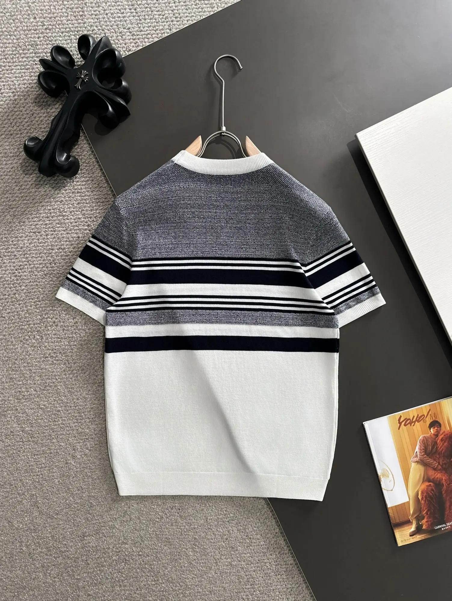 Striped Jacquard Knit T-Shirt D20014814 — view 9