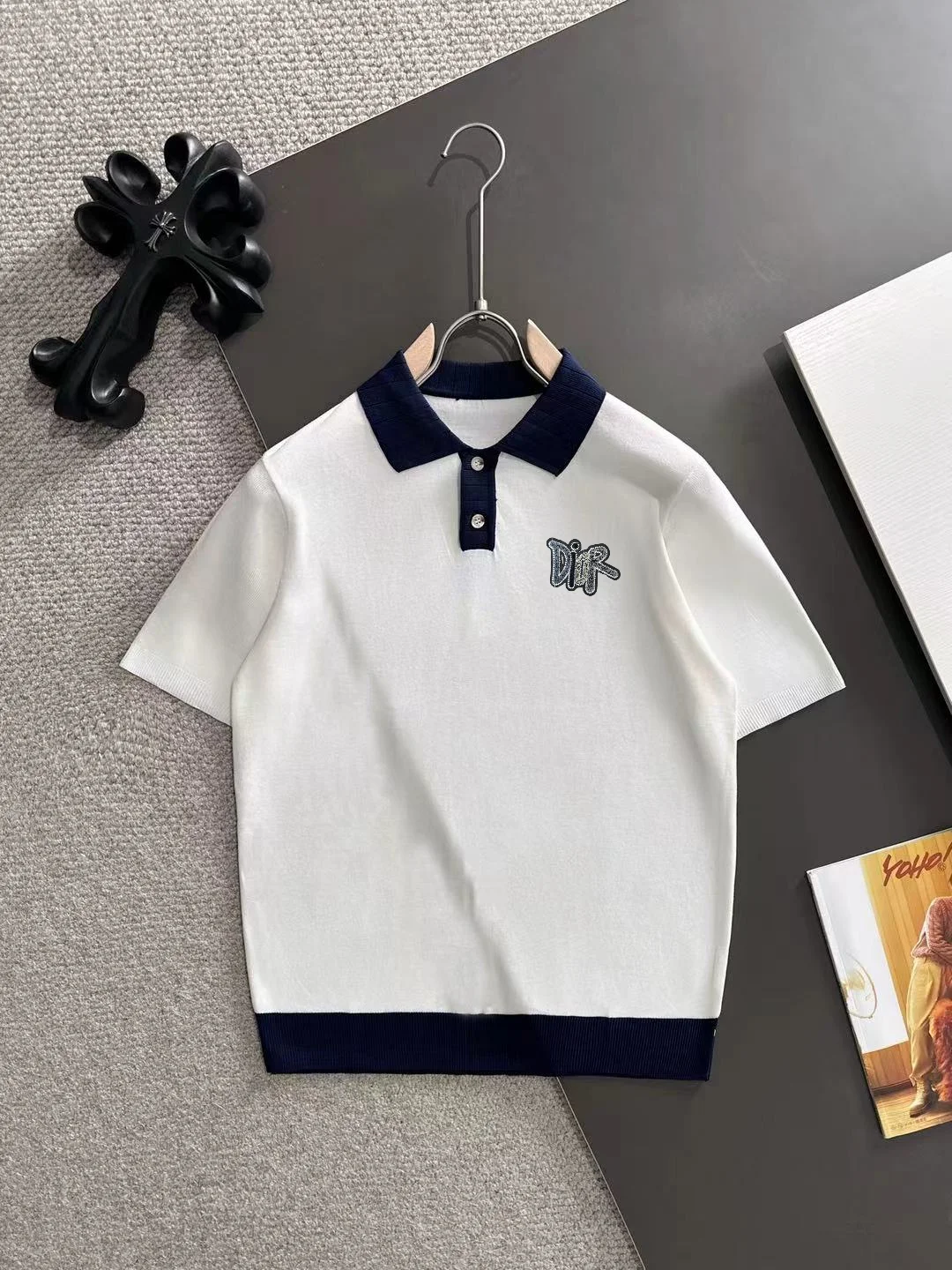 Contrast-Trim Knitted Polo Shirt D20014773