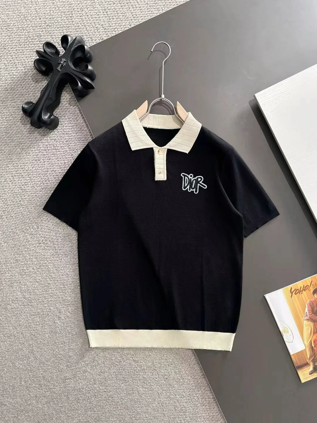 Contrast-Trim Knitted Polo Shirt D20014768