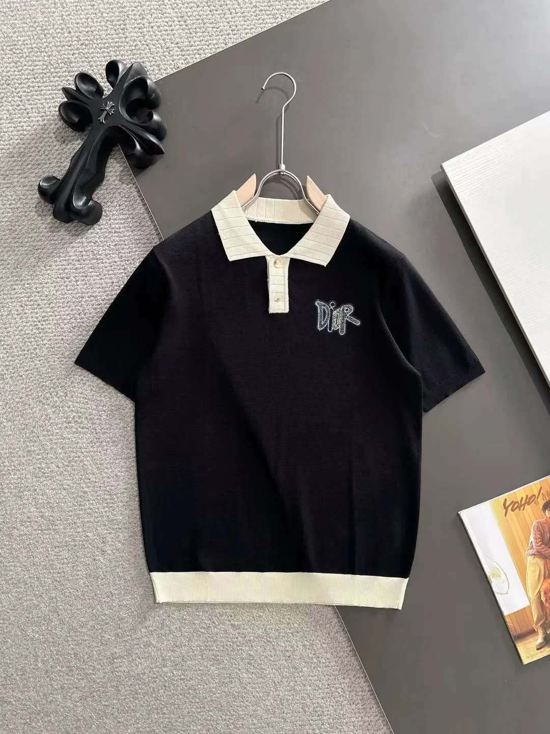 Contrast-Trim Knitted Polo Shirt D20014771