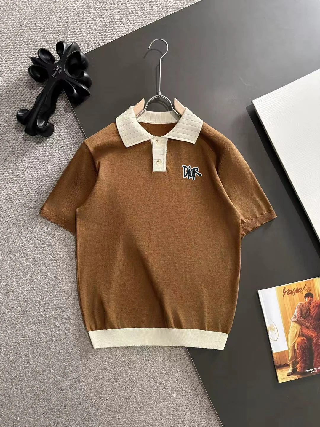 Contrast-Trim Knitted Polo Shirt D20014769