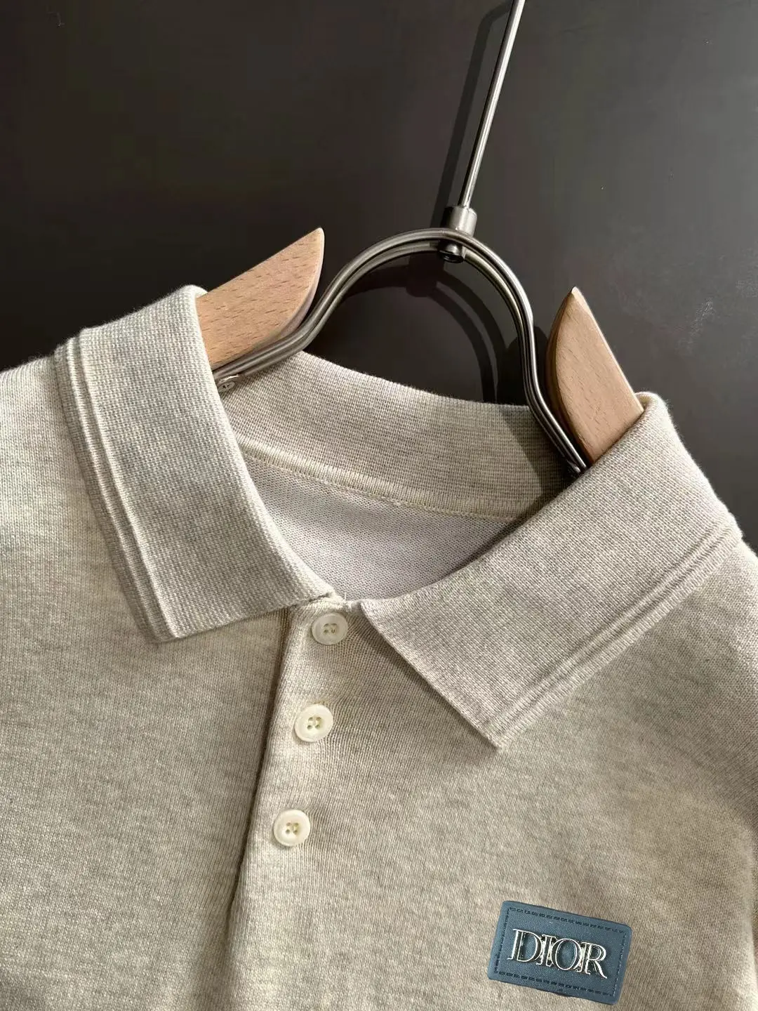 Logo-Patch Silk-Blend Knit Polo Shirt D20014824 — view 3