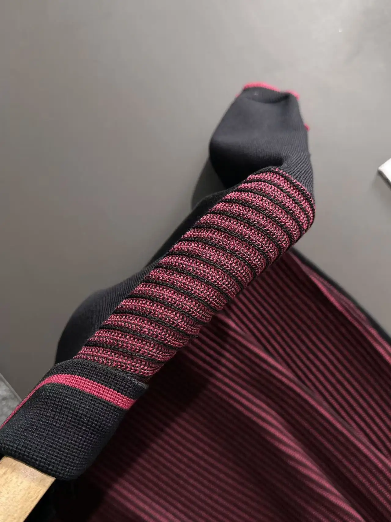Contrast-Panel Ribbed Knit Polo Shirt D20014849 — view 4