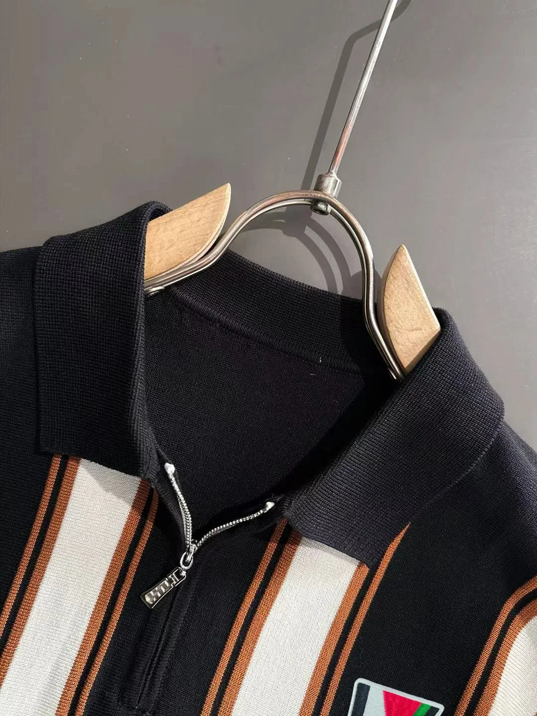 Striped Knit Half-Zip Polo Shirt D20014765 — view 3