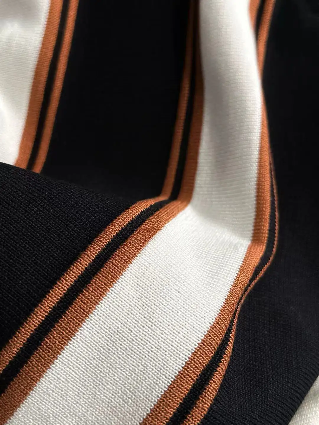 Striped Knit Half-Zip Polo Shirt D20014765 — view 4
