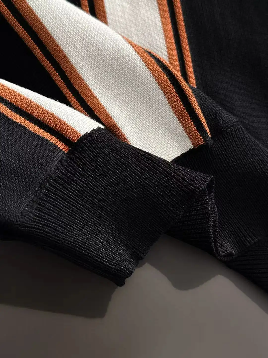 Striped Knit Half-Zip Polo Shirt D20014765 — view 6