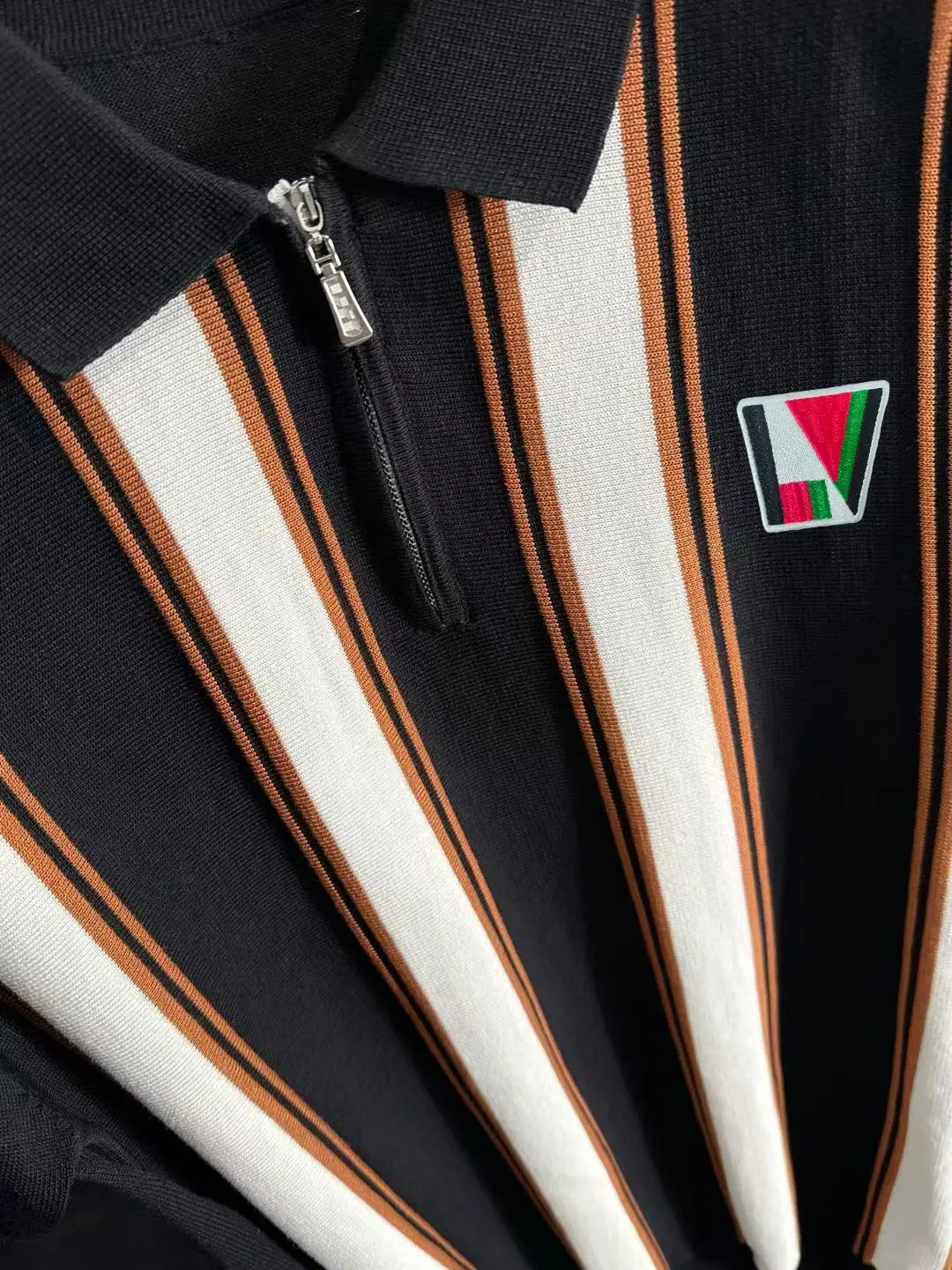 Striped Knit Half-Zip Polo Shirt D20014765 — view 7