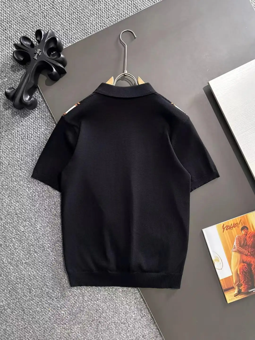 Striped Knit Half-Zip Polo Shirt D20014765 — view 9