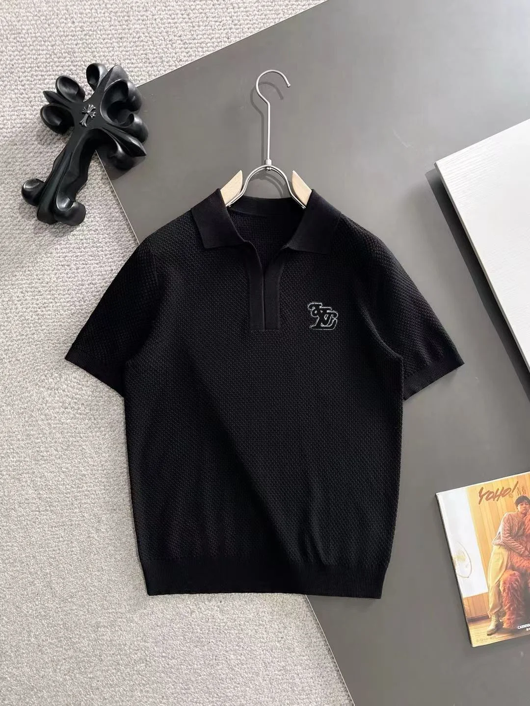 Waffle-Knit Cotton-Blend Polo Shirt D20014758