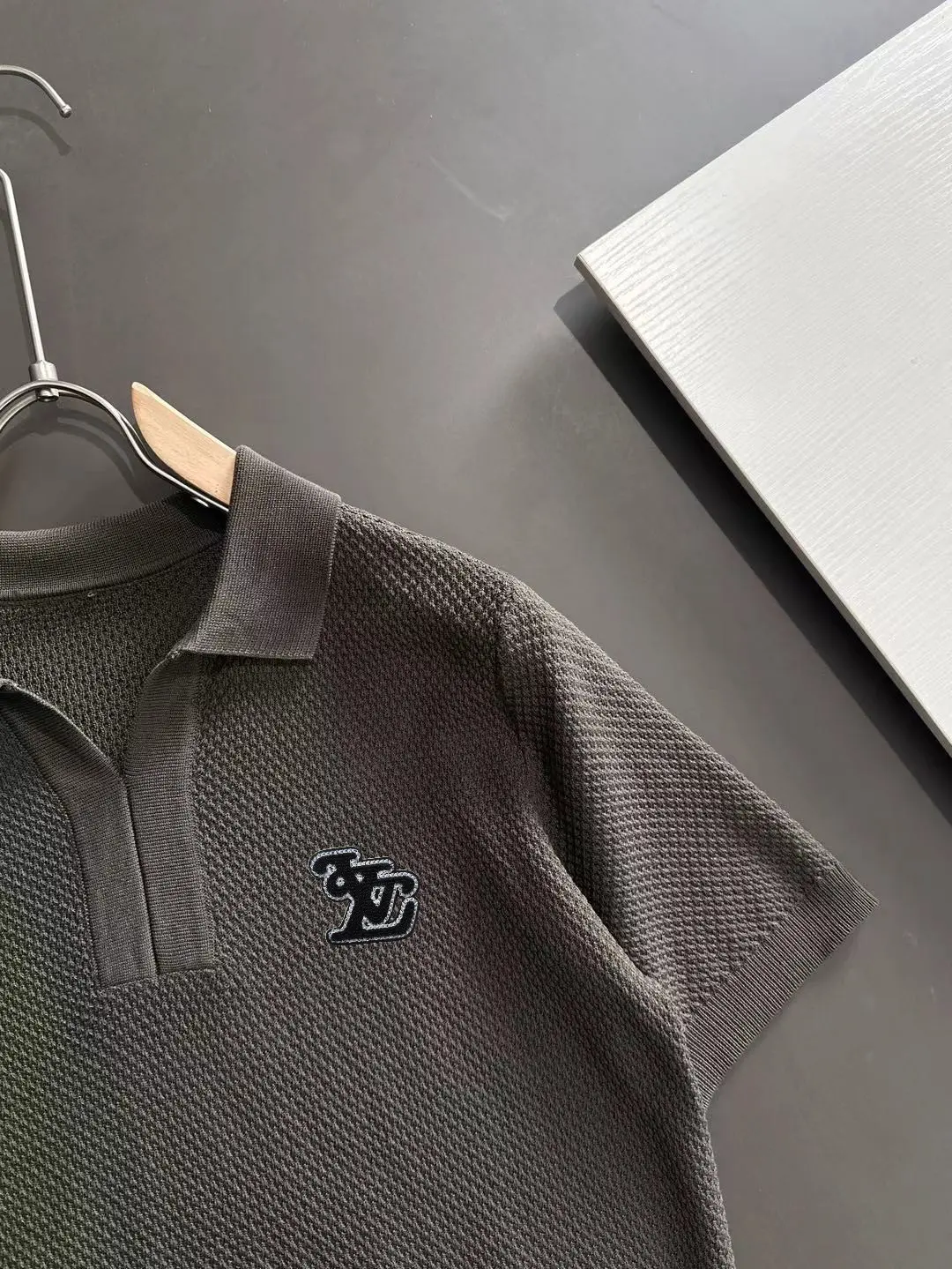 Logo-Appliqué Waffle-Knit Polo Shirt D20014760 — view 2