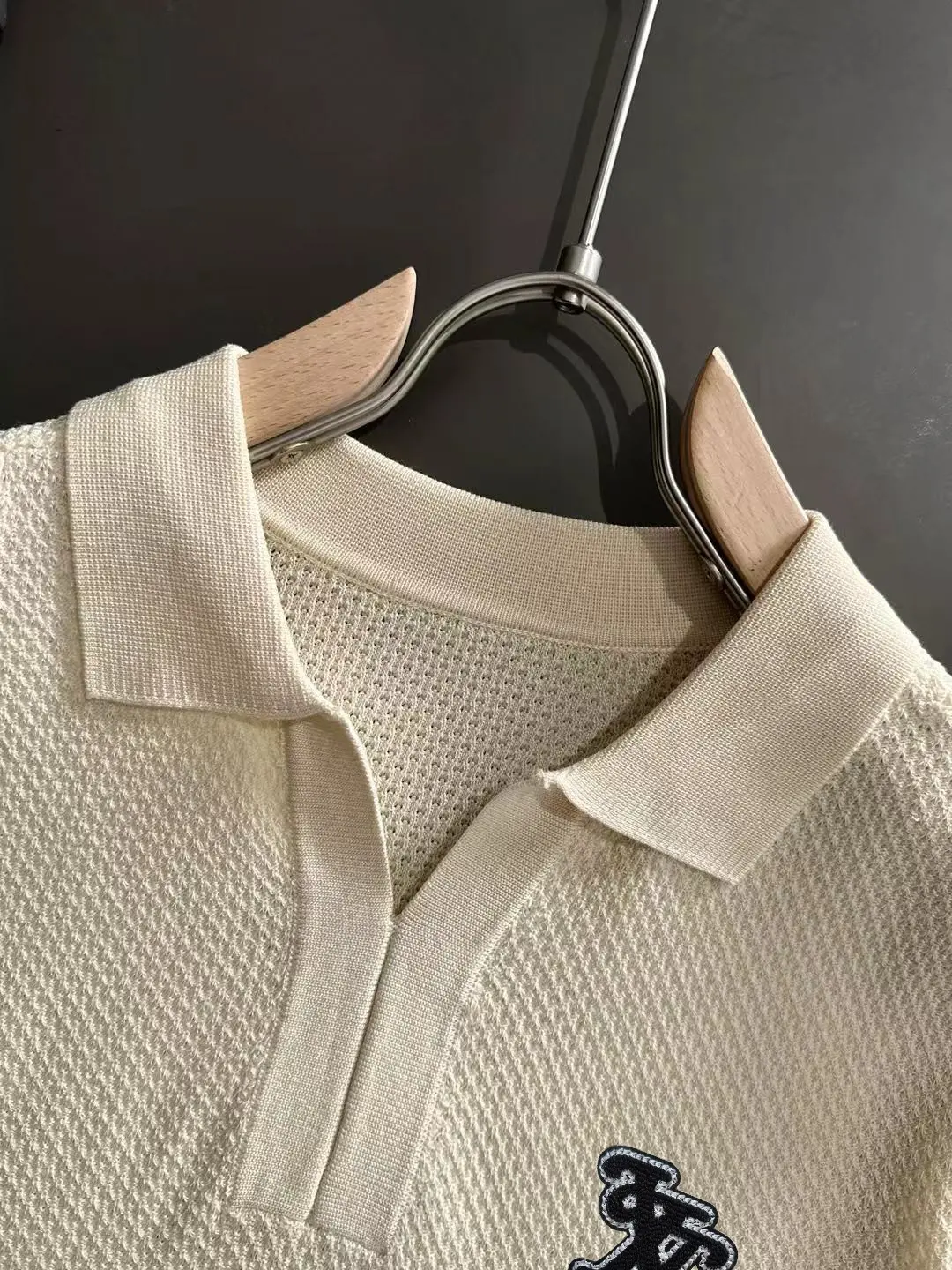 Logo-Appliqué Waffle-Knit Polo Shirt D20014761 — view 3