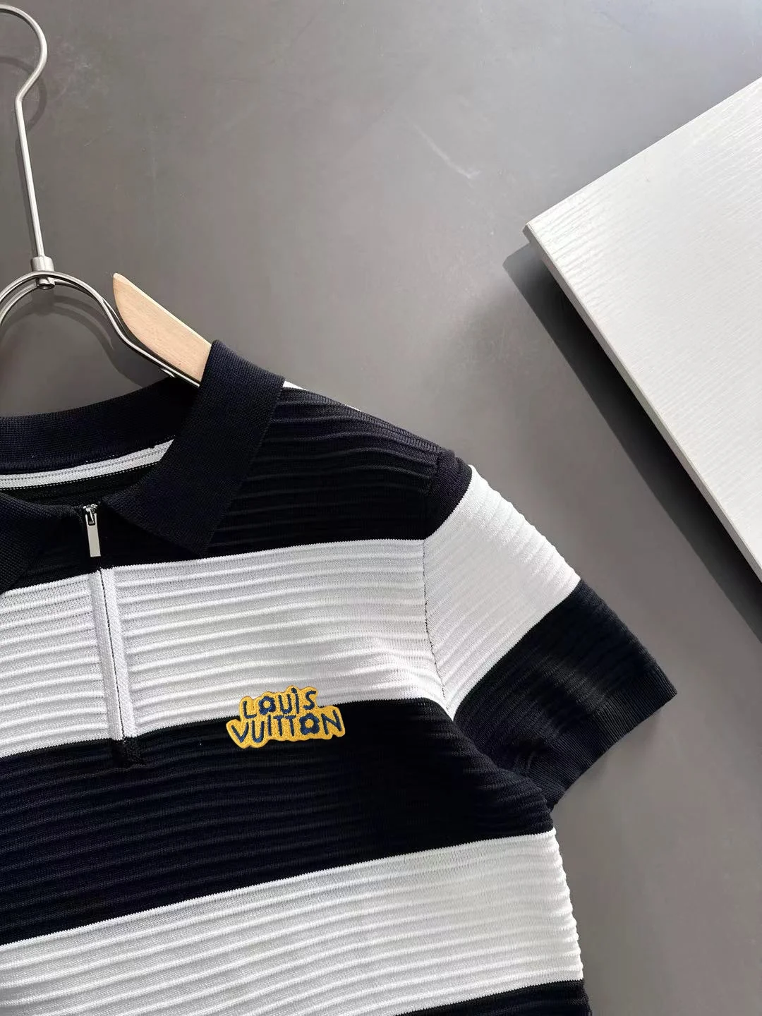 Striped Half-Zip Knit Polo Shirt D20014779 — view 2