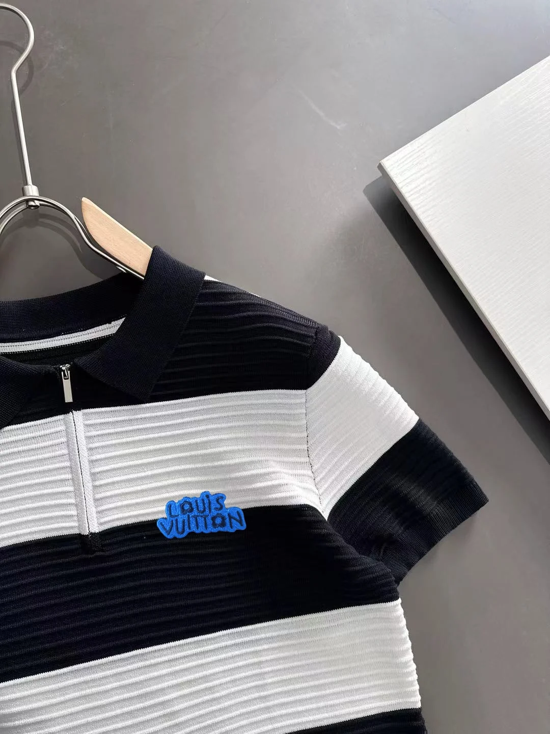 Striped Half-Zip Knit Polo Shirt D20014781 — view 2