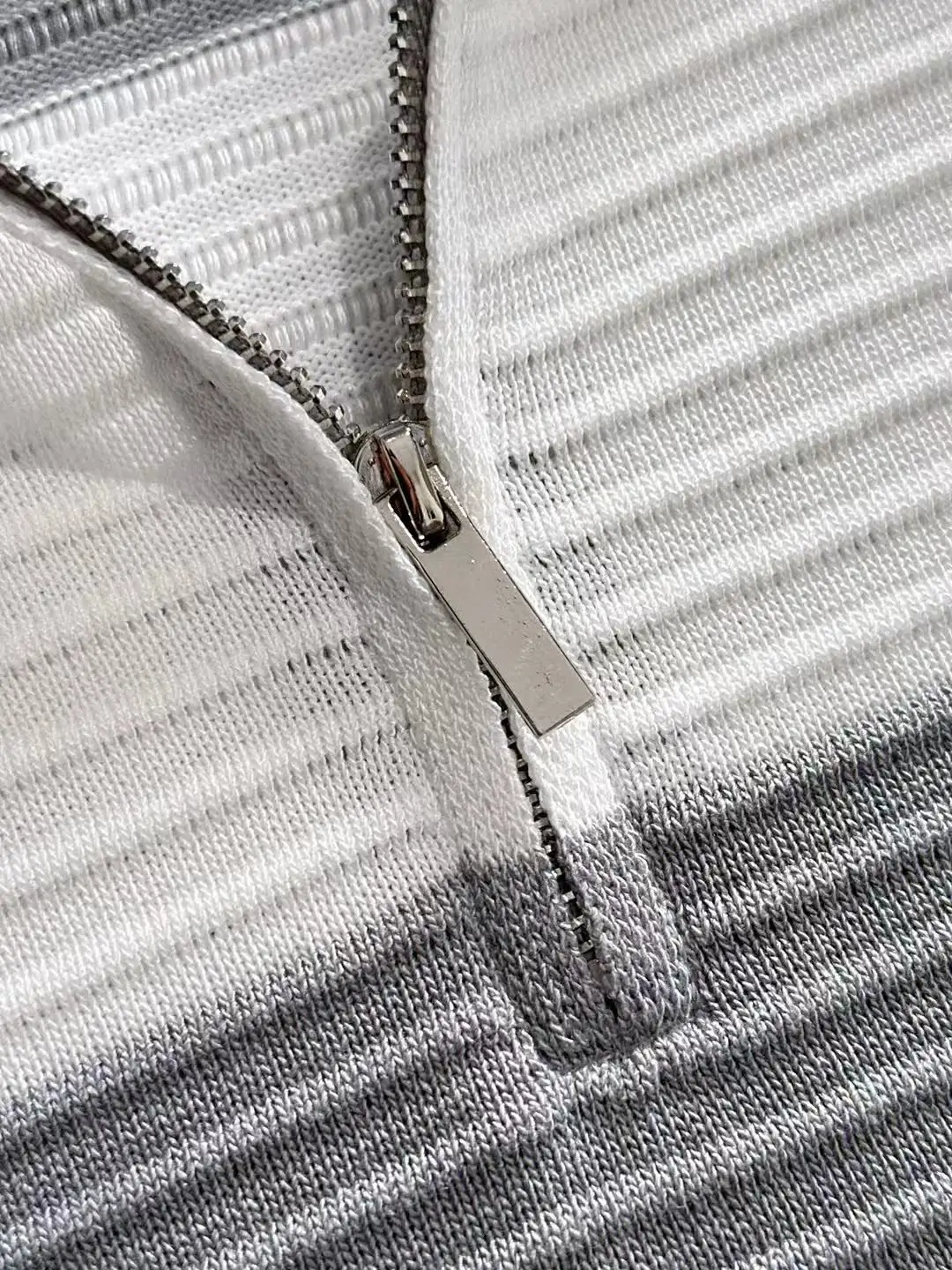Striped Knit Half-Zip Polo Shirt D20014780 — view 4