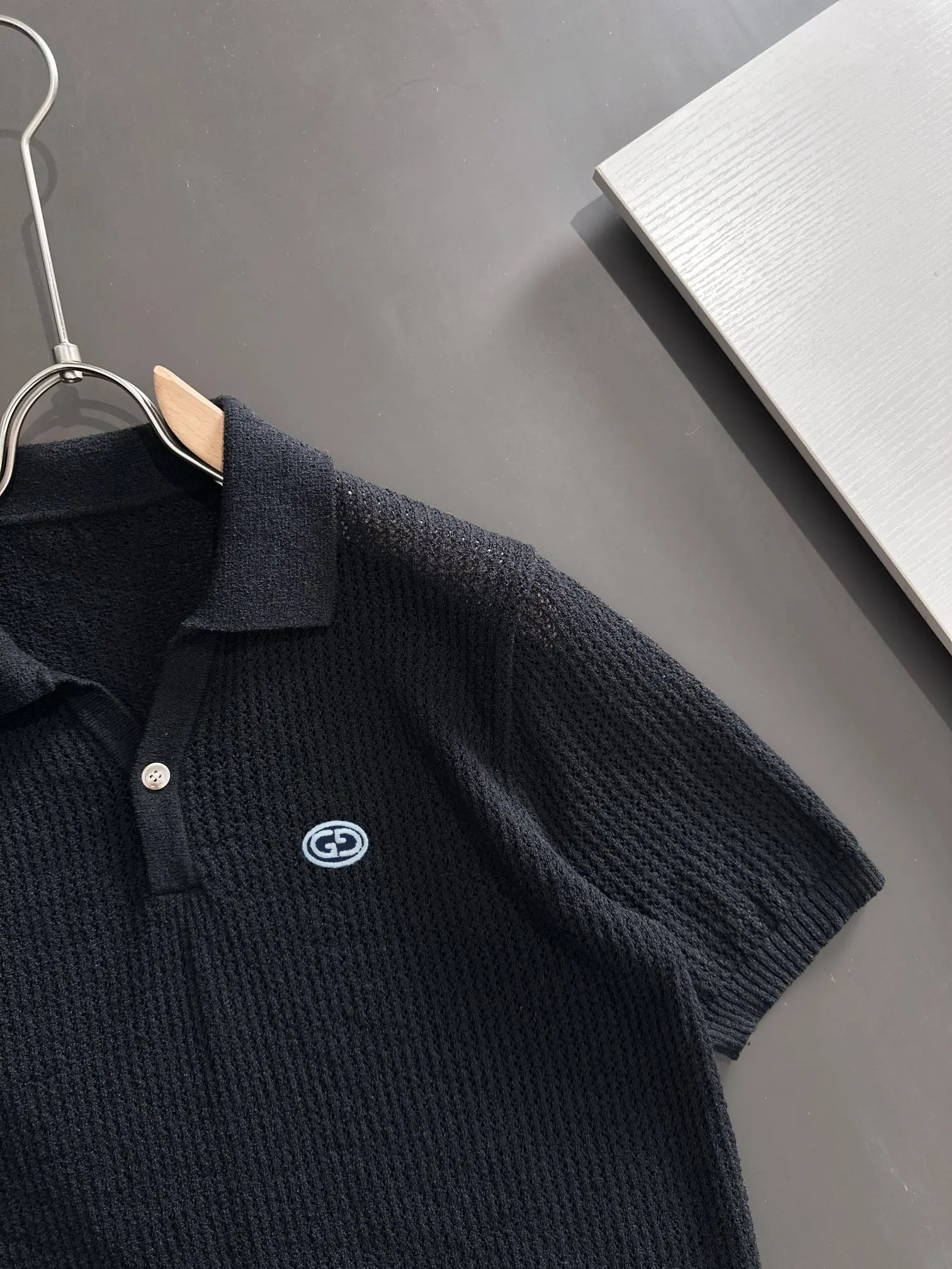 Logo-Embroidered Open-Knit Polo Shirt D21013174 — view 2