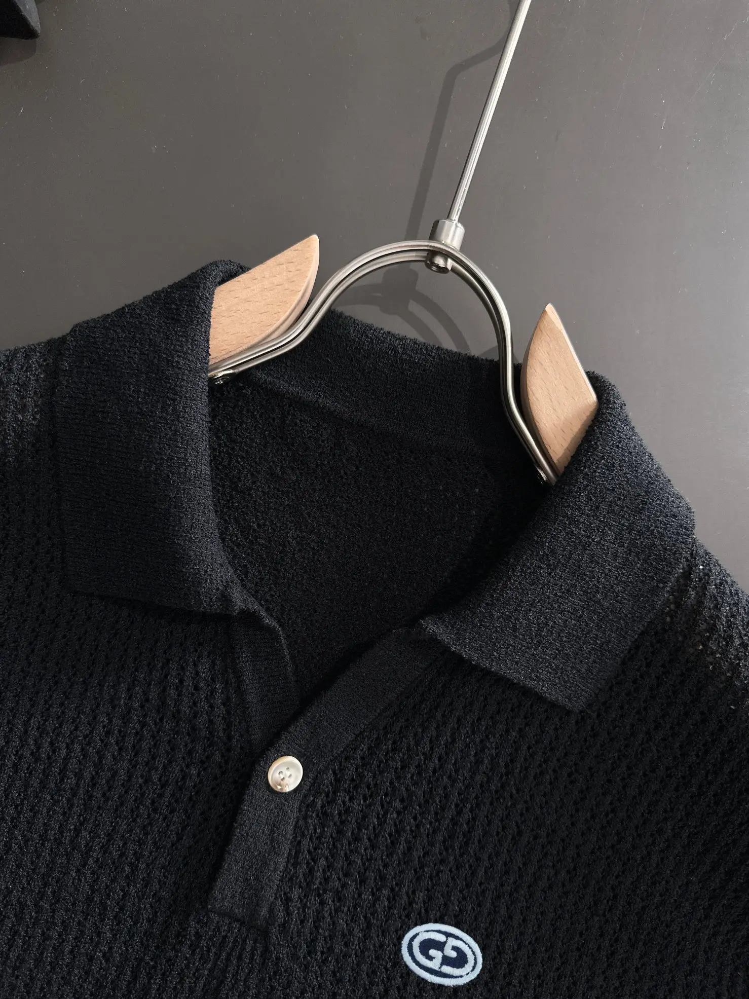 Logo-Embroidered Open-Knit Polo Shirt D21013174 — view 3