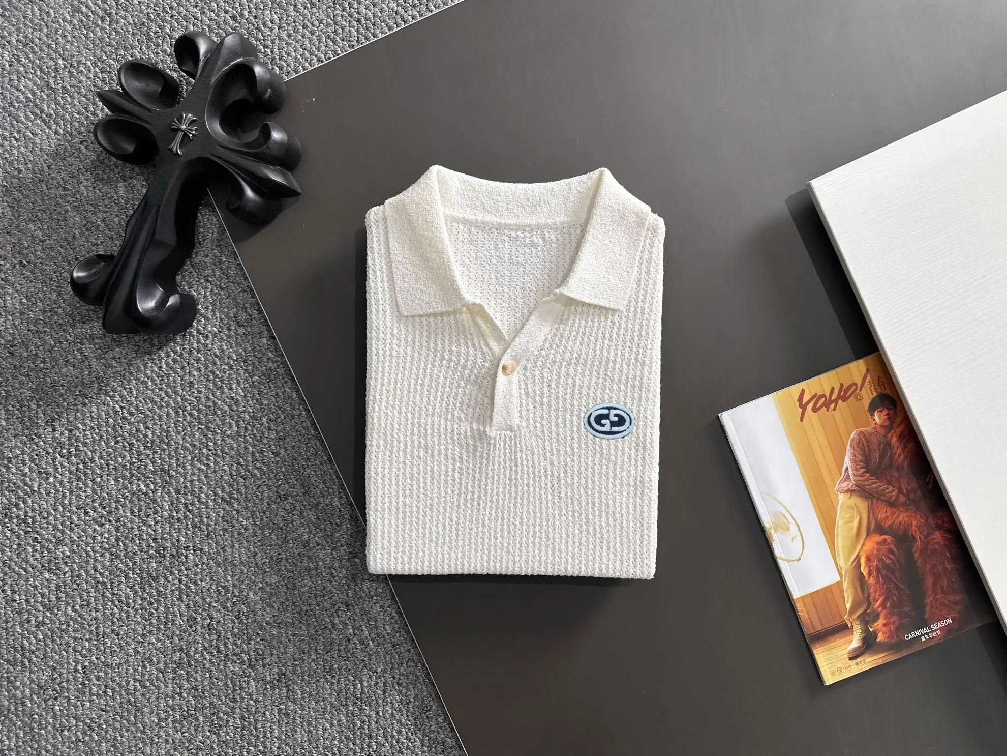 Open-Knit Mesh Polo Shirt D21013175 — view 8
