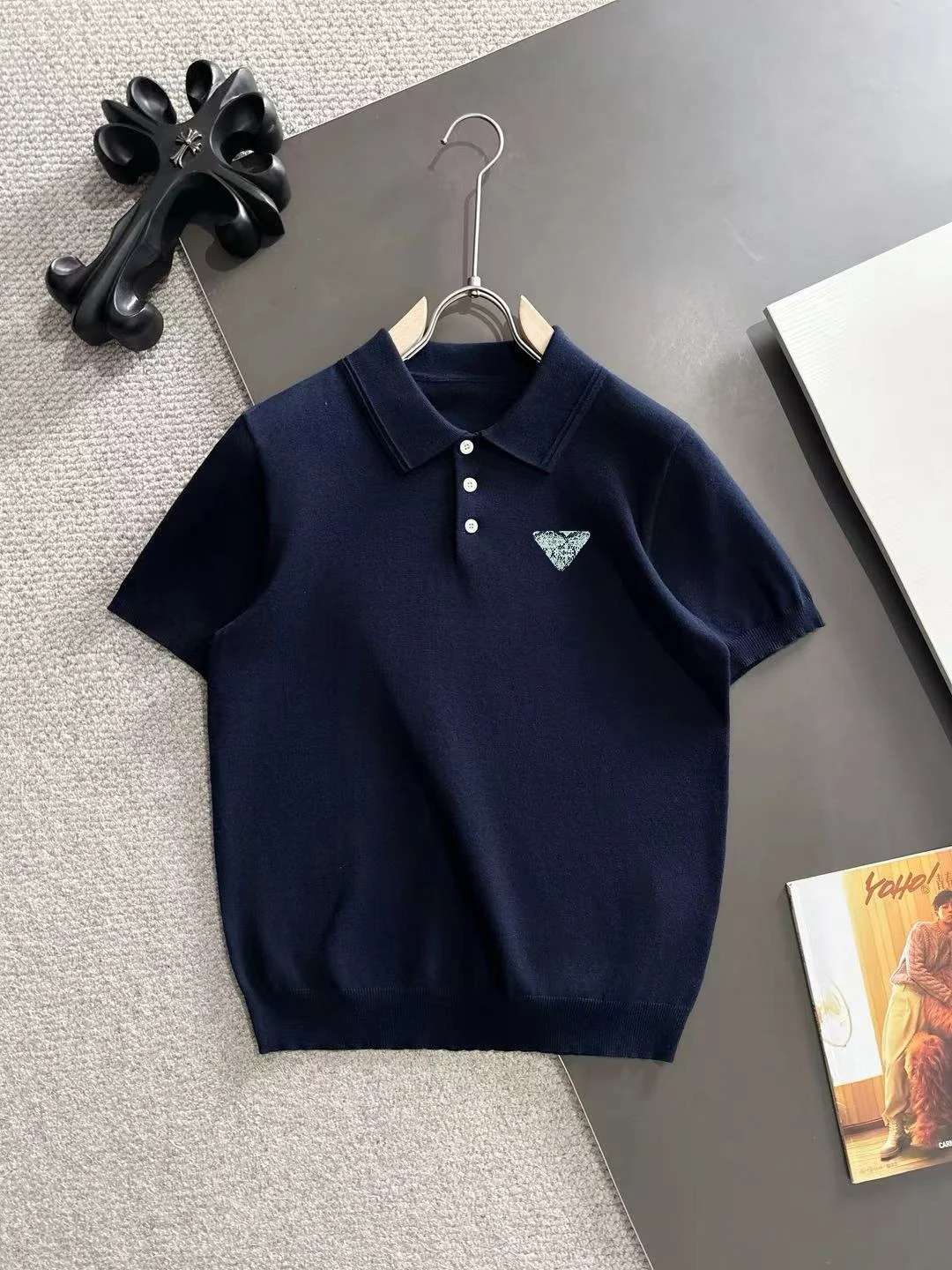 Logo-Embroidered Silk-Blend Knit Polo Shirt D21013165