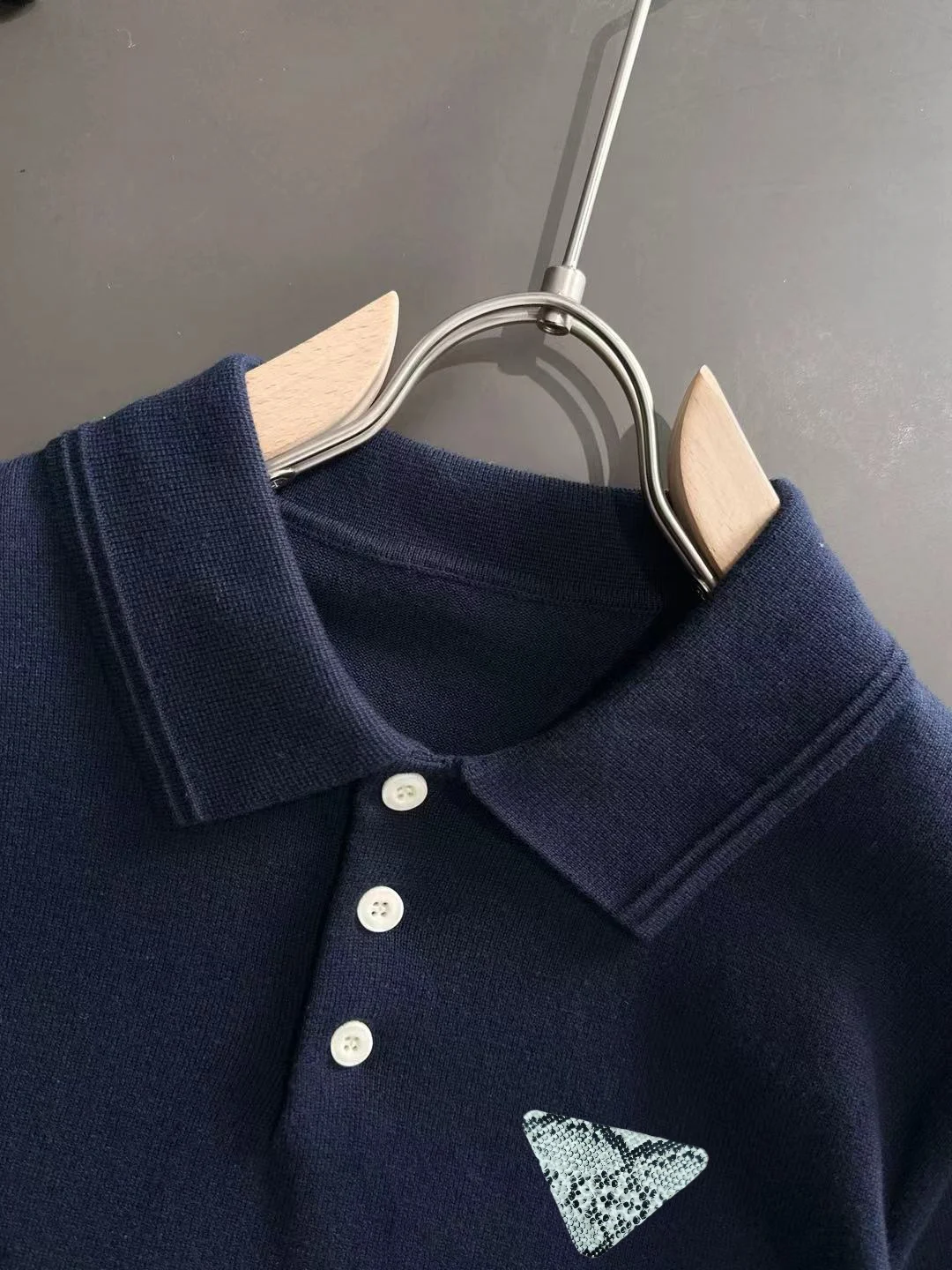Logo-Embroidered Silk-Blend Knit Polo Shirt D21013165 — view 3