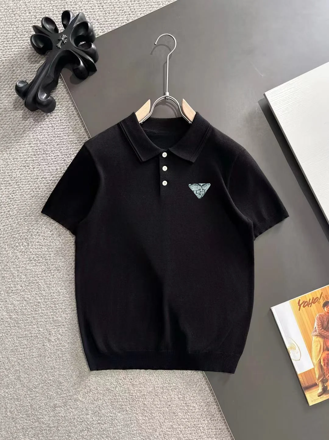 Logo-Embroidered Silk-Blend Knit Polo Shirt D21013164