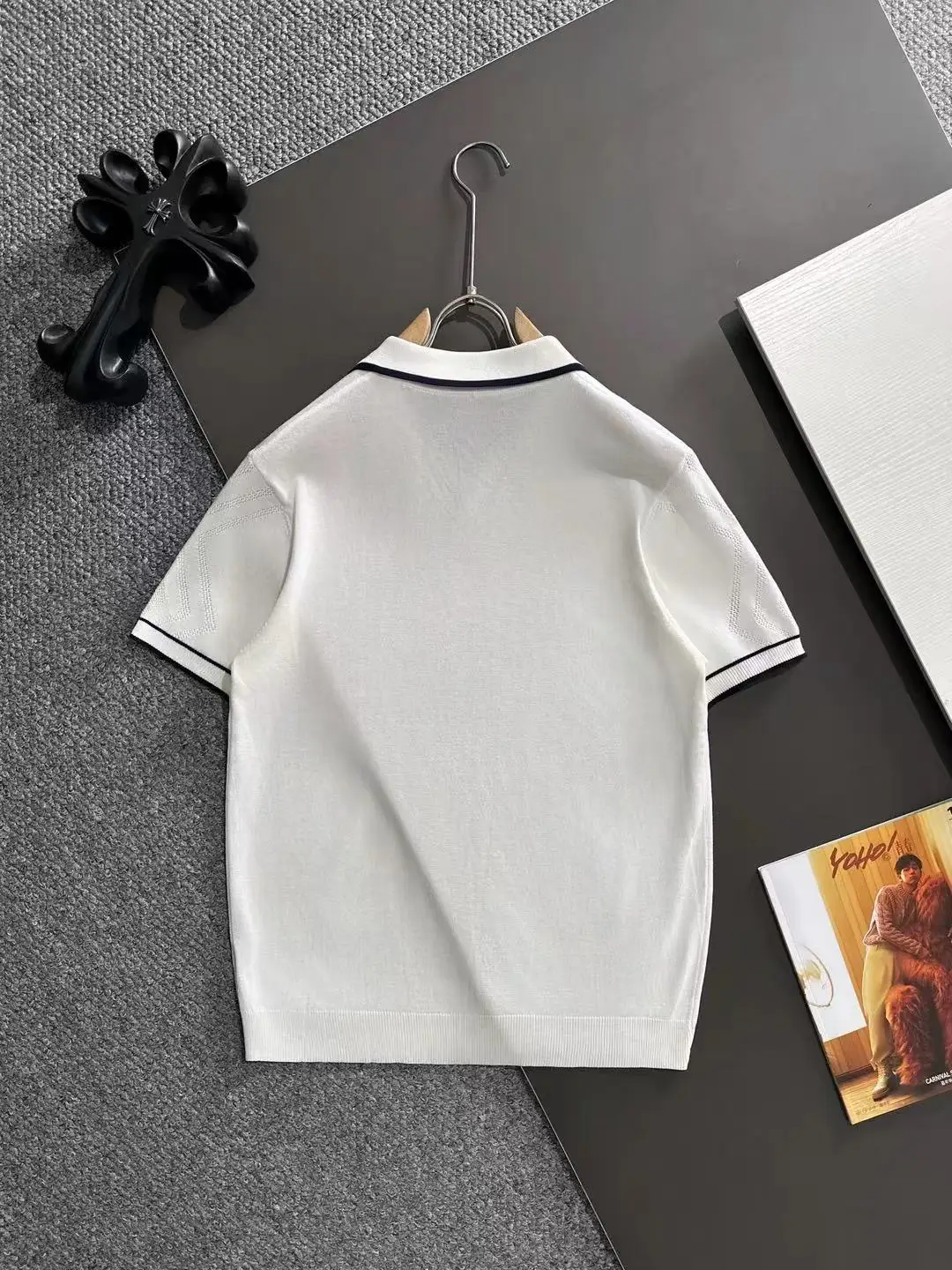 Contrast-Trim Knit Polo Shirt D21013170 — view 9