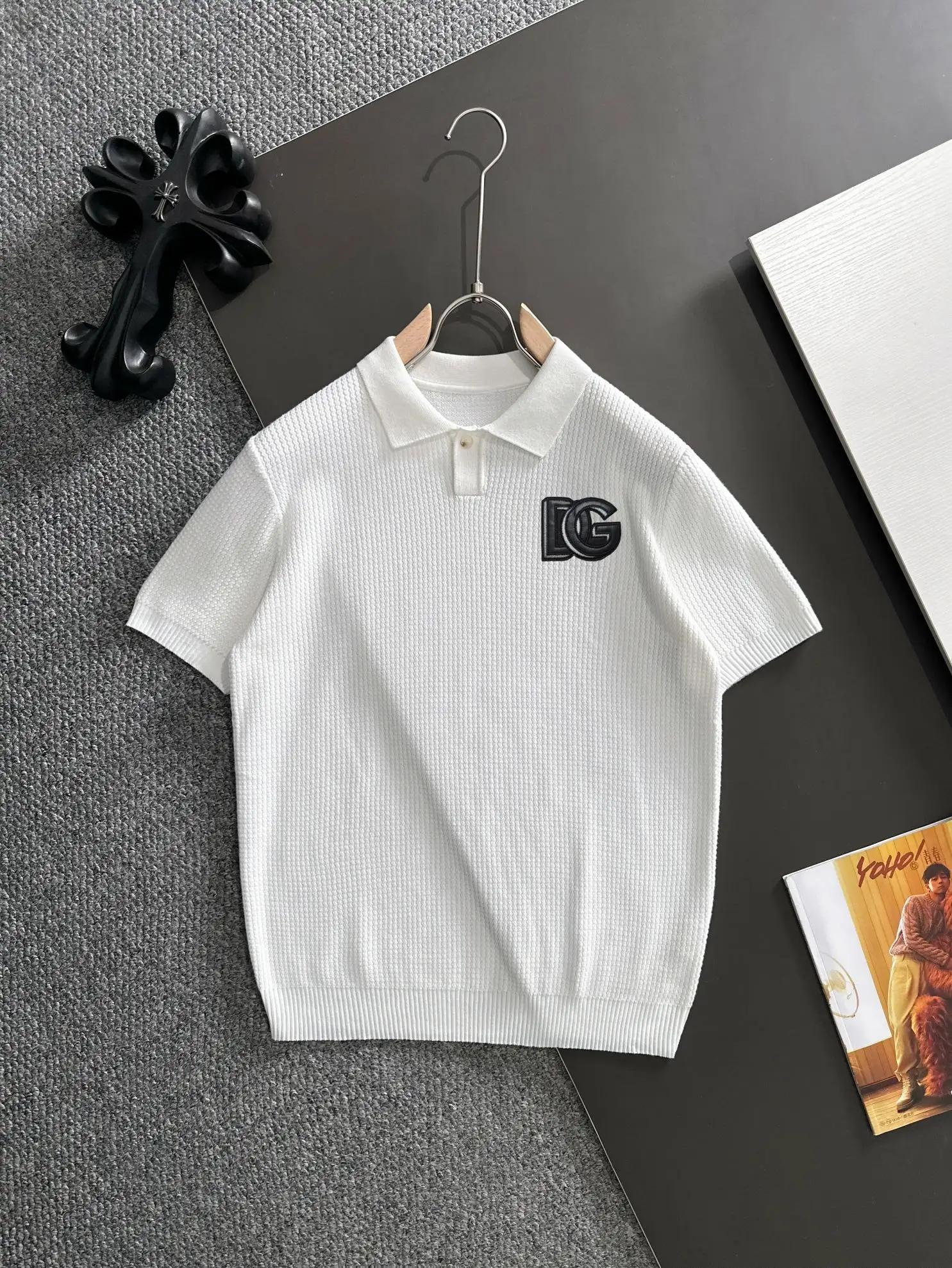 Logo-Appliqué Waffle-Knit Polo Shirt D21013192