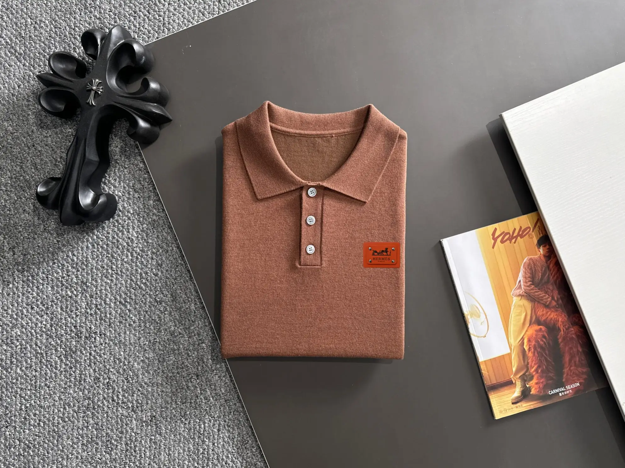Contrast Stitch Knit Polo Shirt D21013172 — view 8