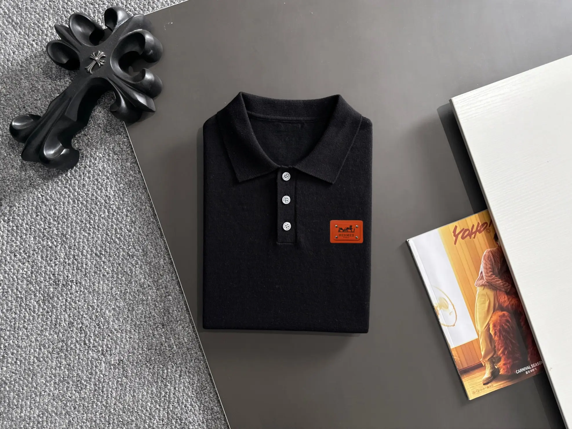 Contrast Stitch Knit Polo Shirt D21013171 — view 8
